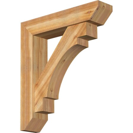 Ekena Millwork Merced Slat Rough Sawn Bracket w/ Offset Brace, Western Red Cedar, 8"W x 36"D x 40"H BKT0806X36X40MRC06RWR